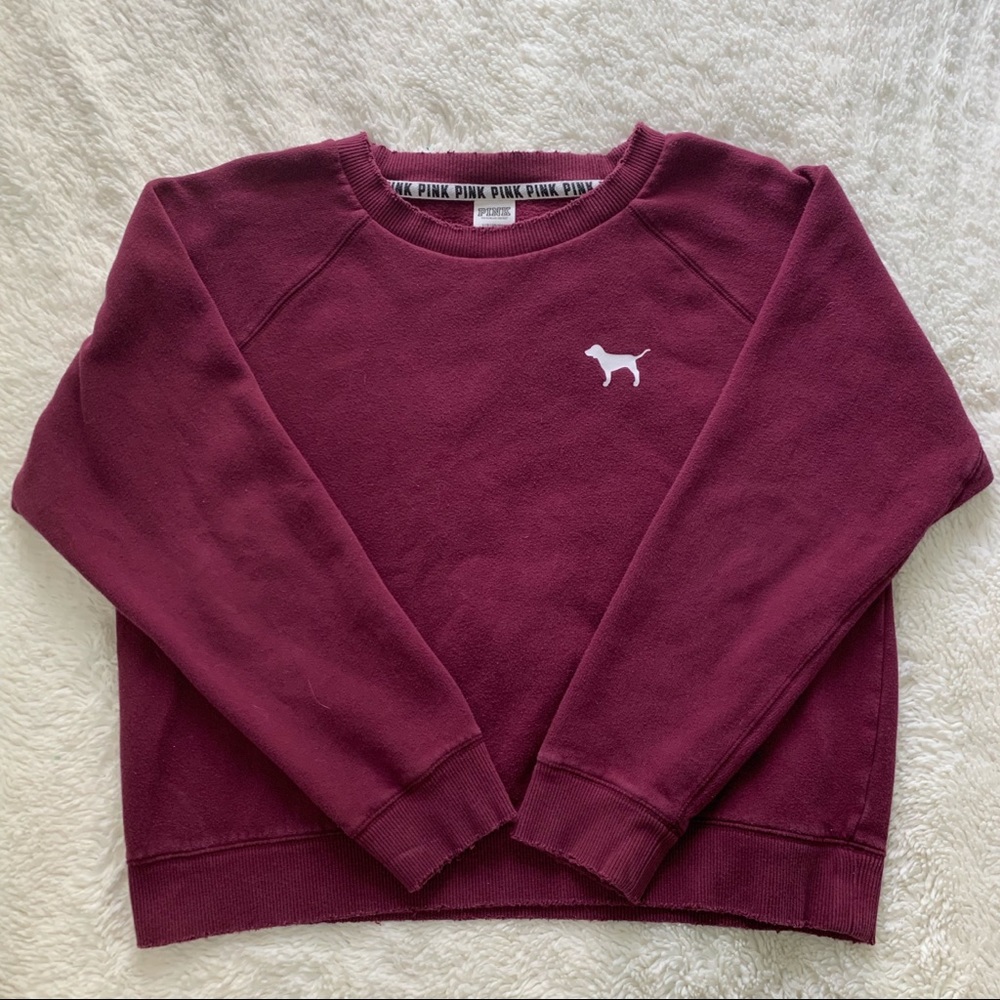 Pink distressed sweatshirt